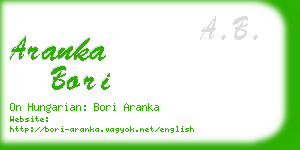 aranka bori business card